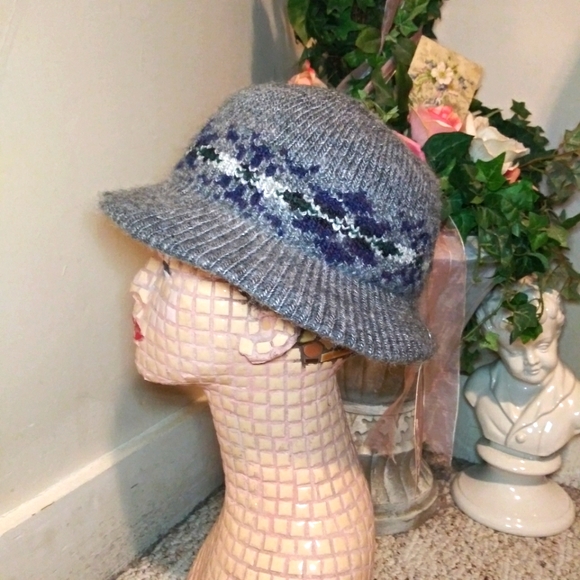 Vintage 1970-80's NWT Aris Cappello Collection Fair Isle Sweater Knit Hat - Picture 2 of 13